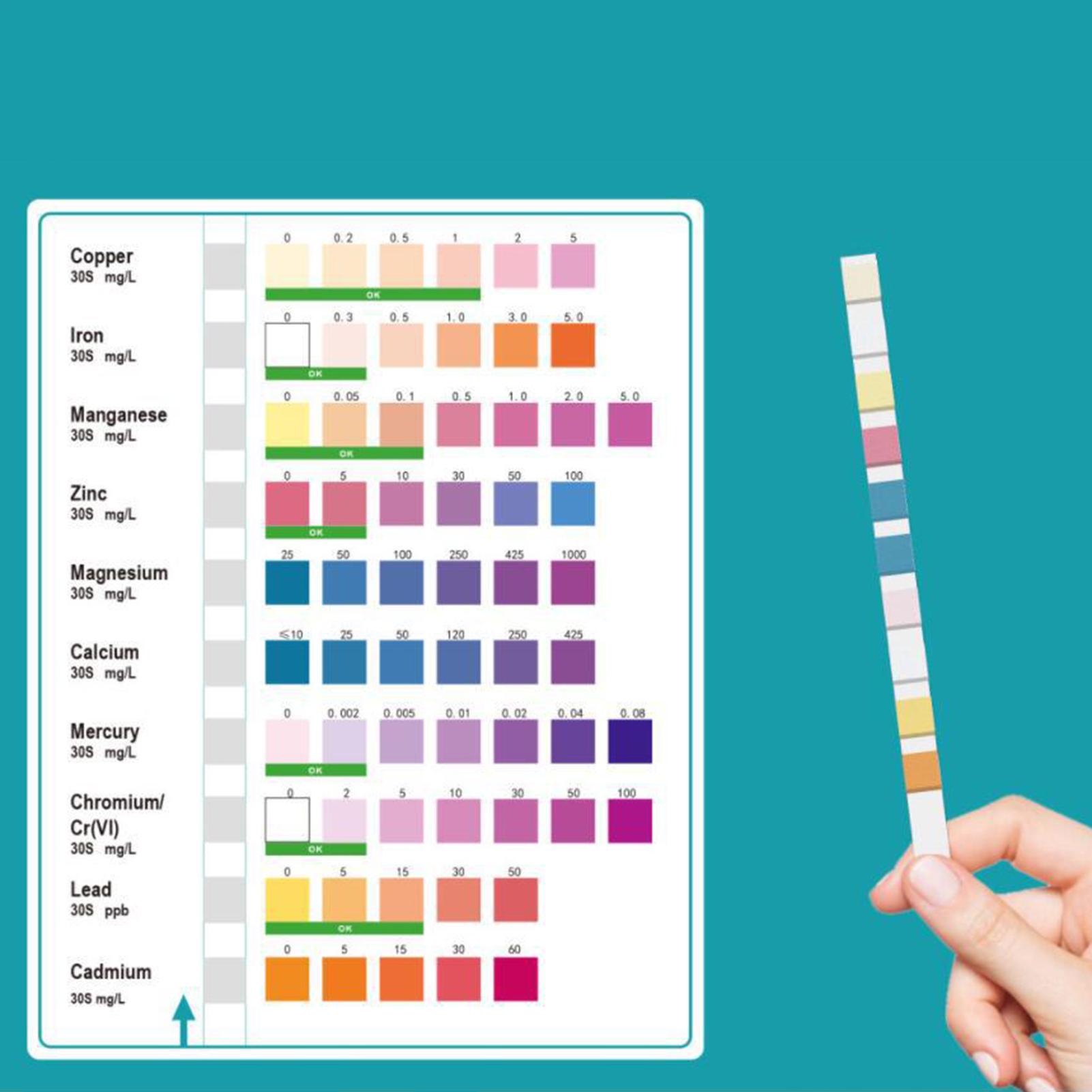 Home Spa Wellness - 水質検査ストリップ 正確で読みやすい 多項目測定 ポータブル 家庭用蛇口井戸水検査 蛇口