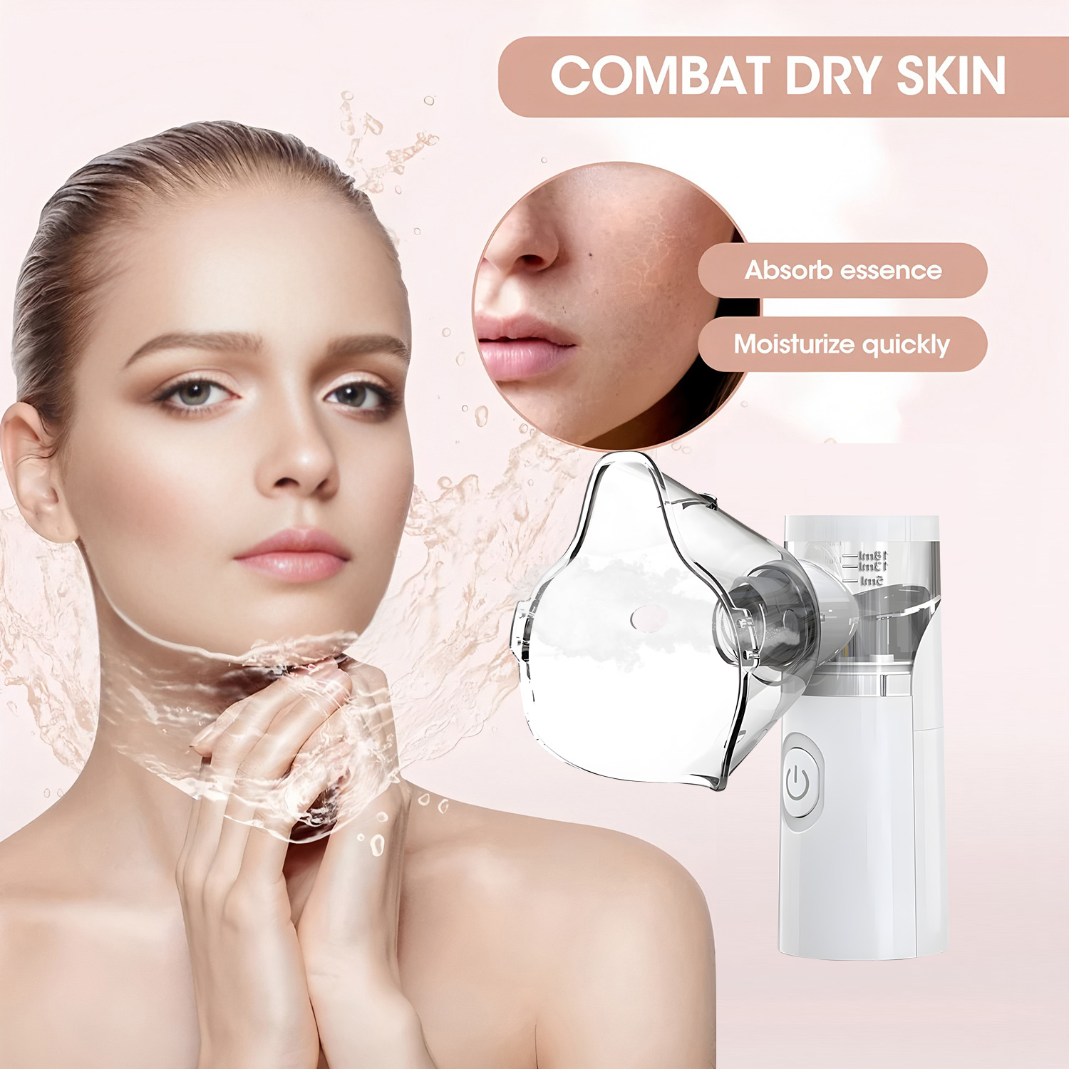 Facial Steamer Nano - 新しいポータブルフェイシャルスチーマー3段階自動洗浄ナノコールドスプレー保湿器美容加湿器スキンケア美容ツール