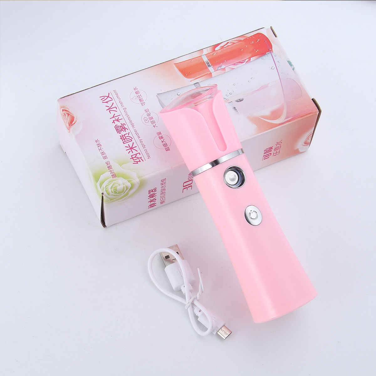 Facial Steamer Nano - 1 個ハンドヘルドフェイス加湿器フェイシャルスチーマー USB 充電 25 ミリリットルタンクナノスプレー超音波スキンケアスプレー