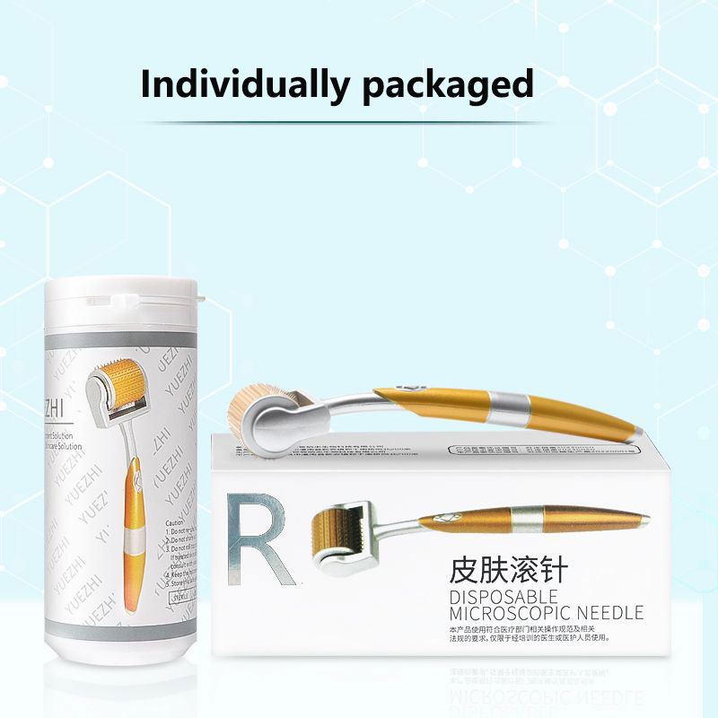 Derma Roller 0.25 - 192本のチタン製ニードルを使用した、顔と体の毛の成長促進用プロ仕様ダーマローラー。肌、ひげ、スキンケアツール、ニードルマイクロフェイスロール。
