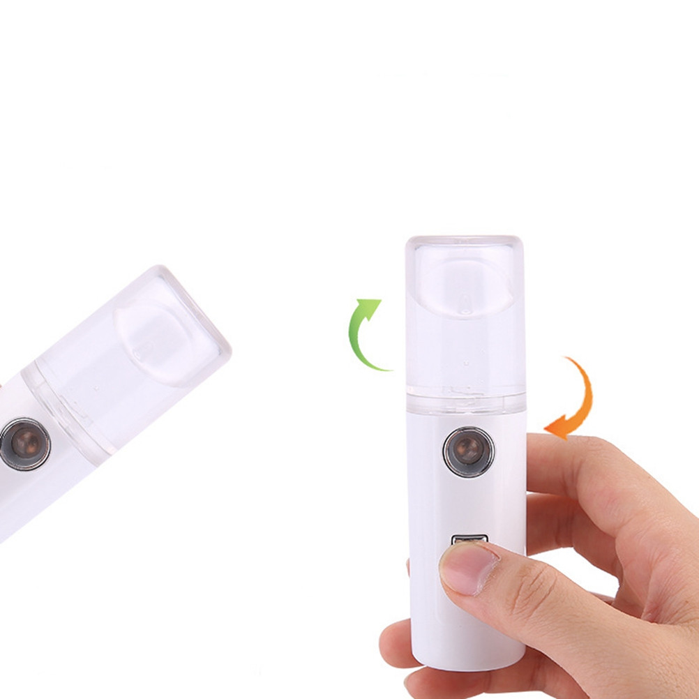 Facial Steamer Nano - ミニポータブルナノミストフェイシャルスチーマー ホワイトABS素材 簡単操作 スキンケア フェイススプレーヤー 深層保湿