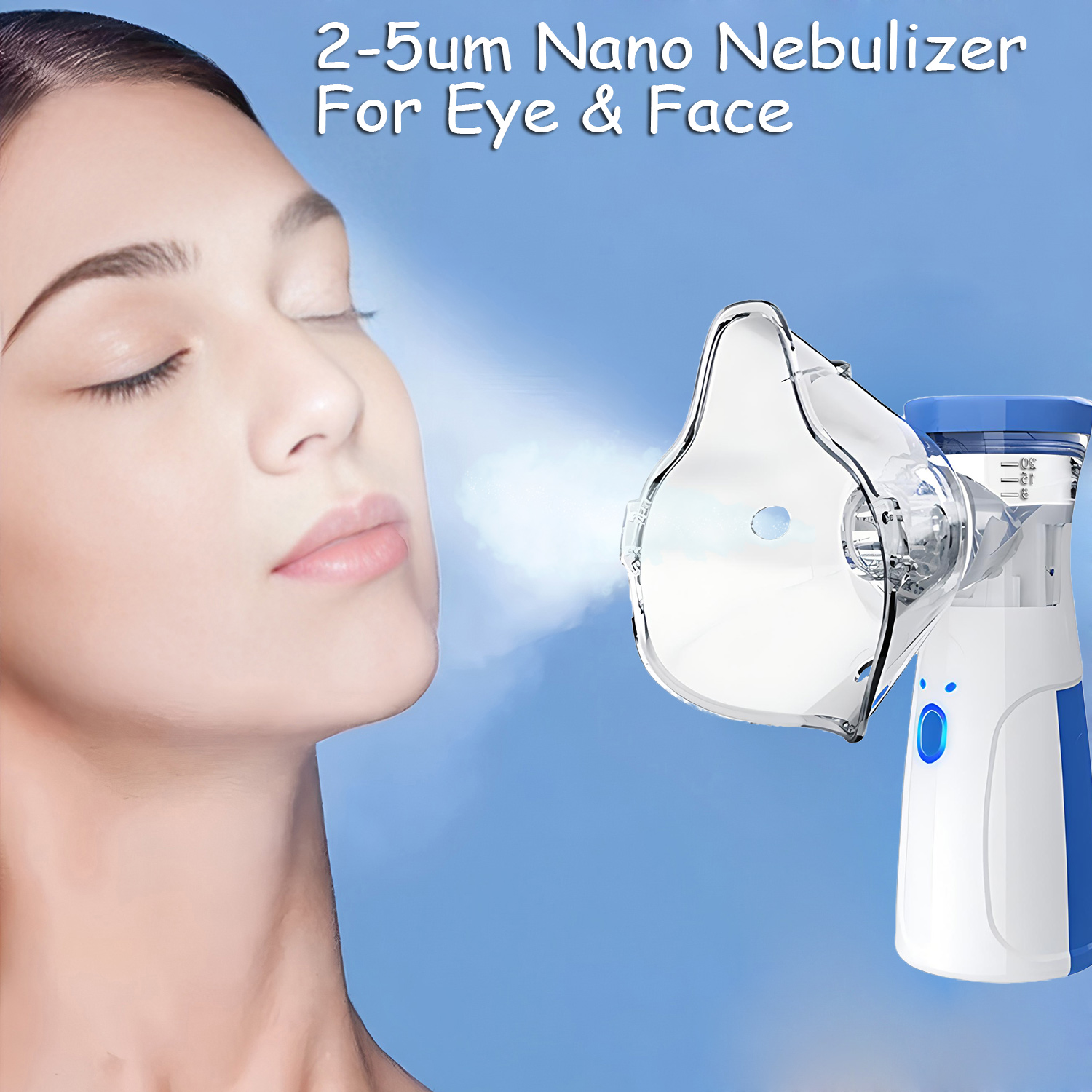 Facial Steamer Nano - ミニフェイシャルスチーマー サイレントメッシュネブライザー ハンドヘルドポータブルネブライザー 加湿器 顔の水分補給 スキンケアツール