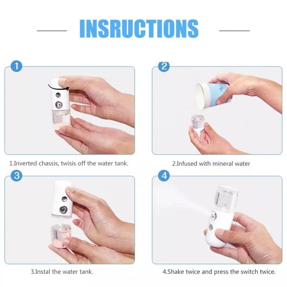 ナノフェイシャルミスタースプレーヤー ポータブルフェイスナノ - Facial Steamer Nano のレビューと価格