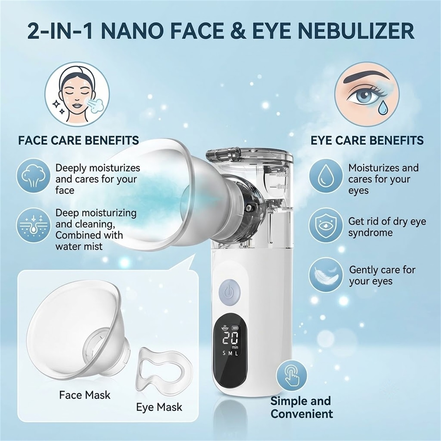 ミニポータブルフェイシャルスチーマー - ナノコールドスプレ - Facial Steamer Nano のレビューと価格