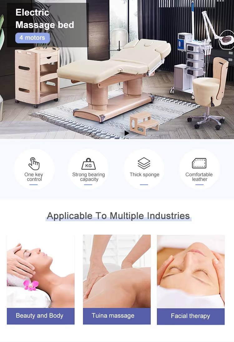 カスタマイズカラー木目調ベース電動マッサージテーブルベッド、 - Wellness Spa And Massage のレビューと価格
