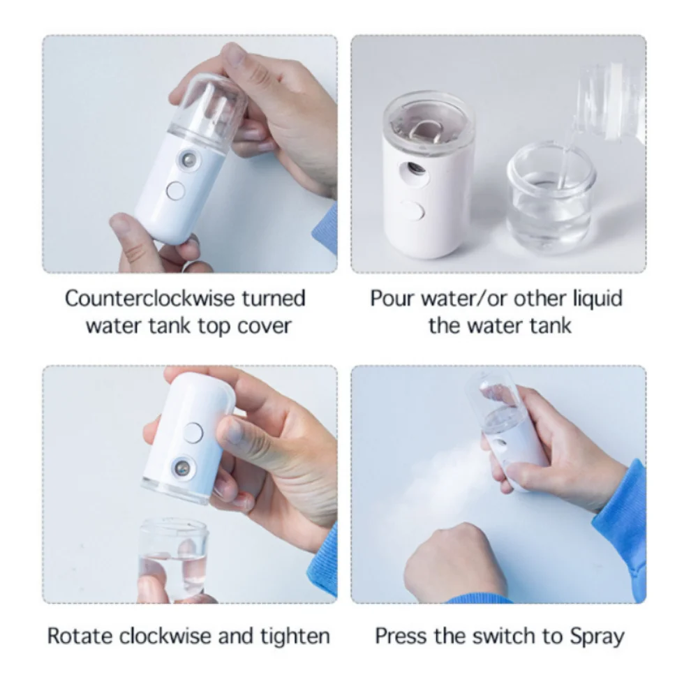 ポータブル小型フェイシャルスチーマー充電式30mlミニ加湿器 - Facial Steamer Nano のレビューと価格