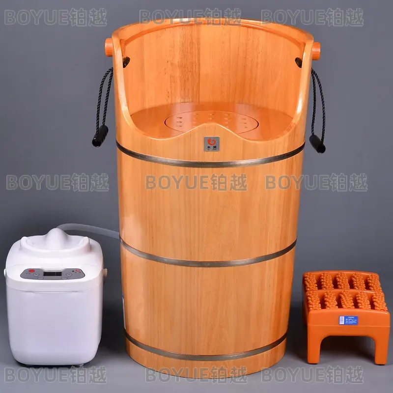 木製スチームサウナバケツとスツール付き全身汗蒸しバレルフット - Home Spa Wellness のレビューと価格