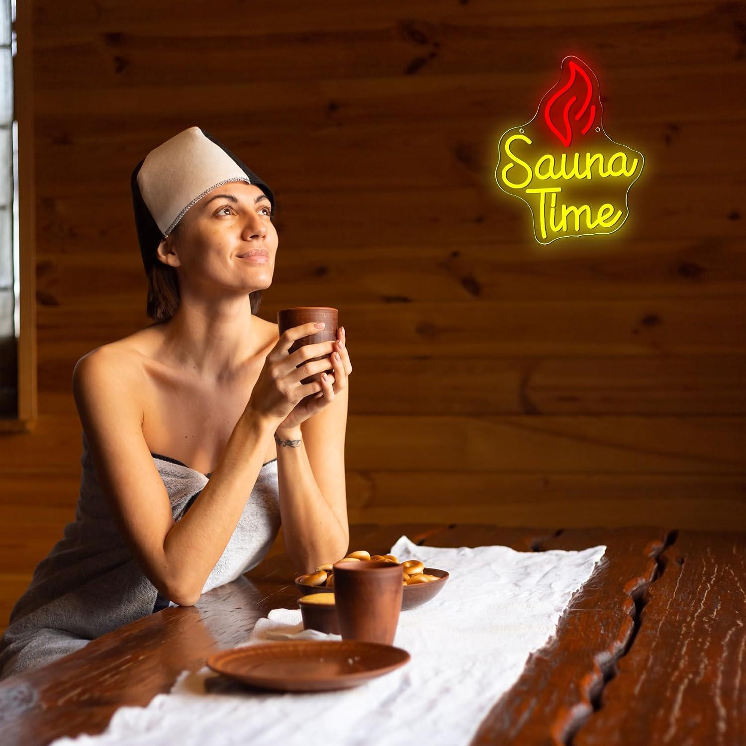 サウナタイムネオンサインUSB調光LEDライト、ホームスパジ - Home Spa Wellness のレビューと価格