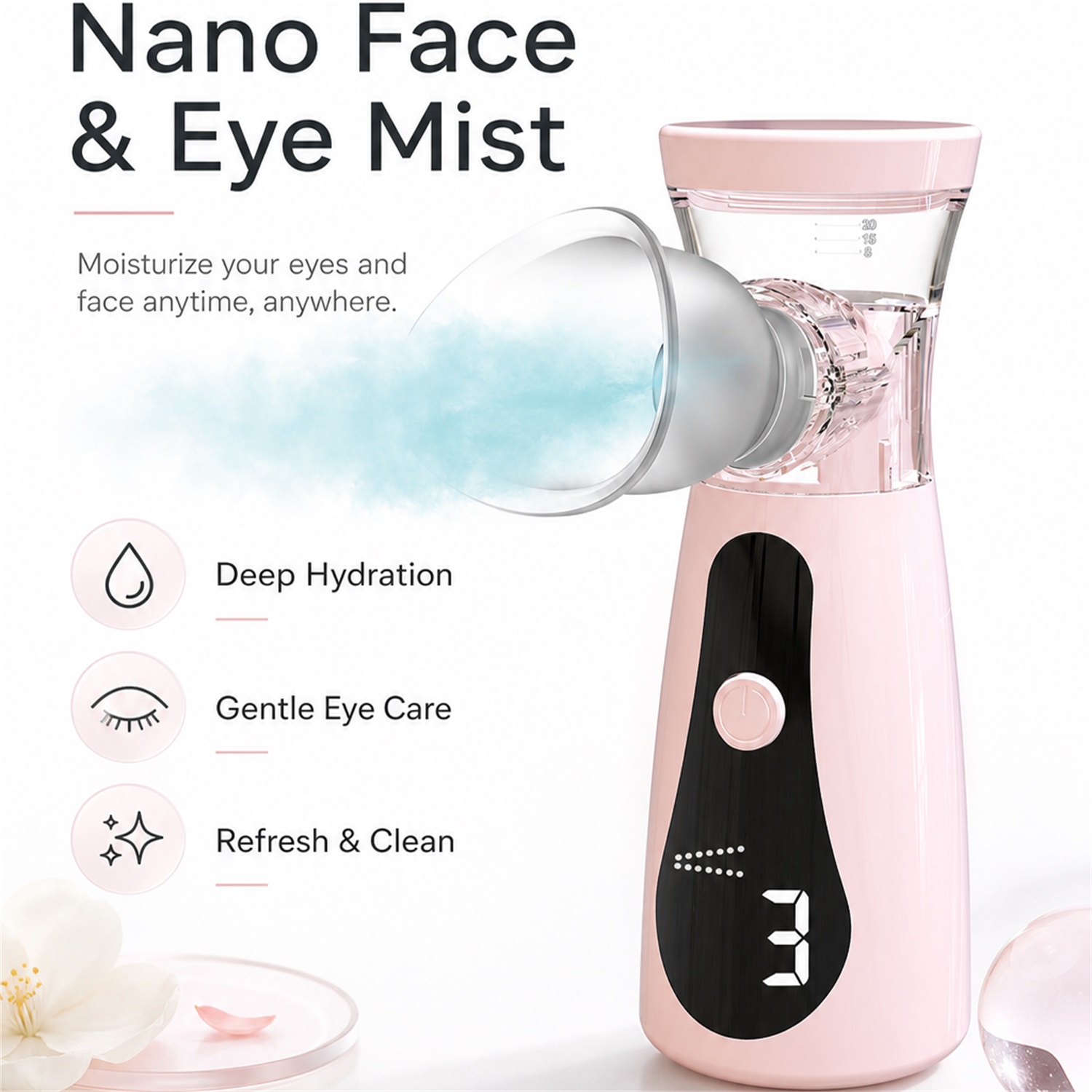 ナノコールドスプレー美顔スチーマー - ミニポータブル保湿美 - Facial Steamer Nano のレビューと価格
