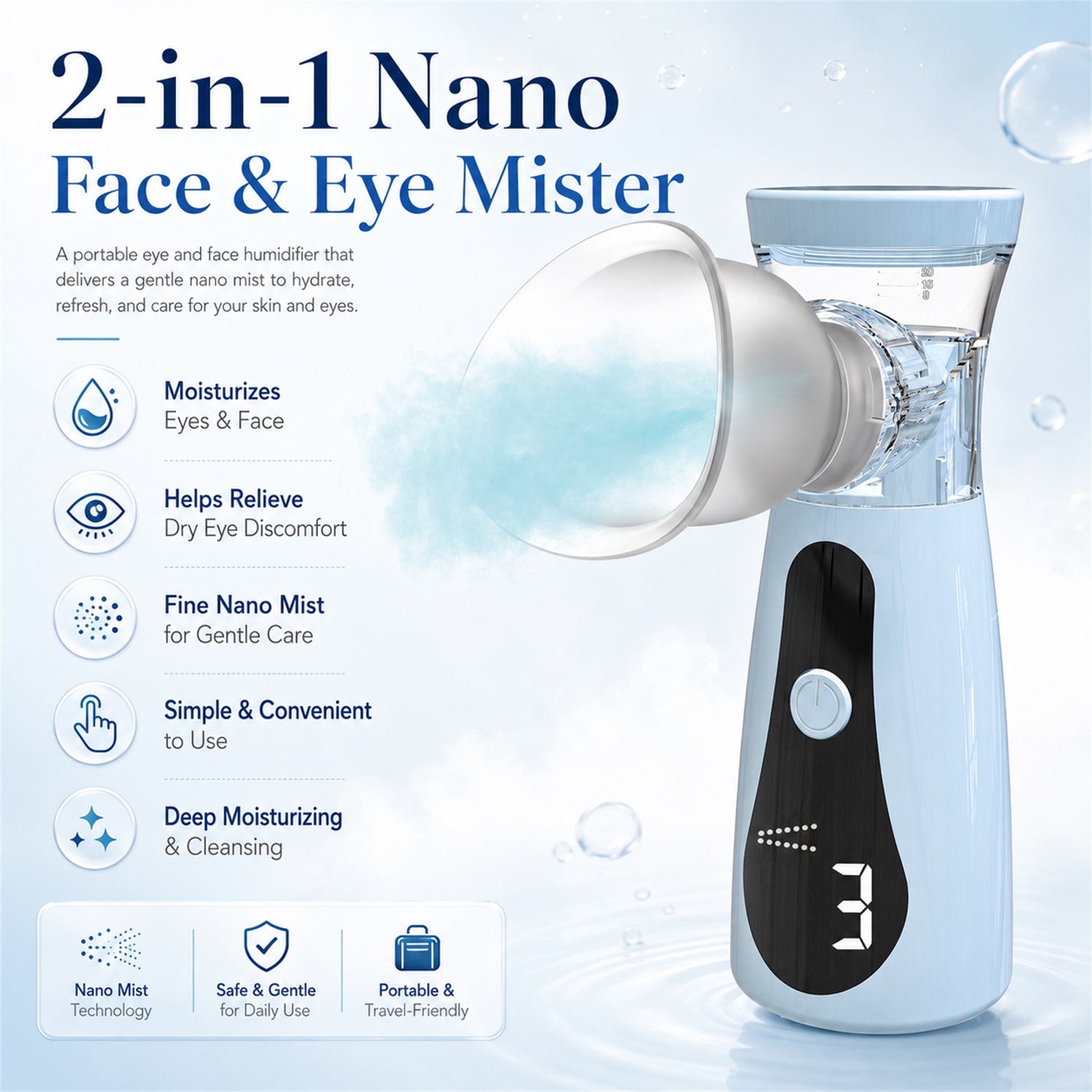 ナノコールドスプレー美顔スチーマー - ミニポータブル保湿美 - Facial Steamer Nano のレビューと価格